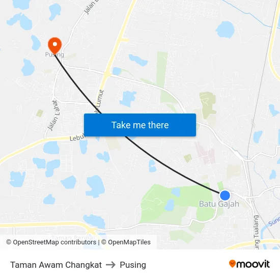 Taman Awam Changkat to Pusing map