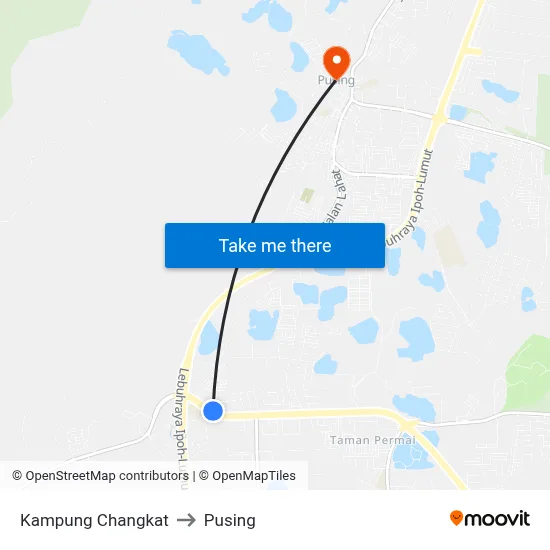 Kampung Changkat to Pusing map