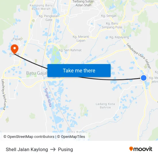 Shell Jalan Kaylong to Pusing map