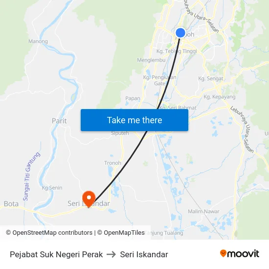 Pejabat Suk Negeri Perak to Seri Iskandar map