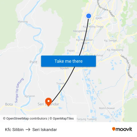 Kfc Silibin to Seri Iskandar map