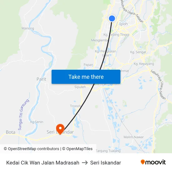 Kedai Cik Wan Jalan Madrasah to Seri Iskandar map