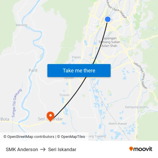 SMK Anderson to Seri Iskandar map