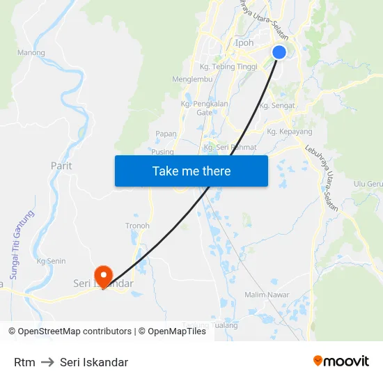 Rtm to Seri Iskandar map