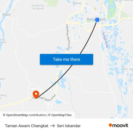 Taman Awam Changkat to Seri Iskandar map