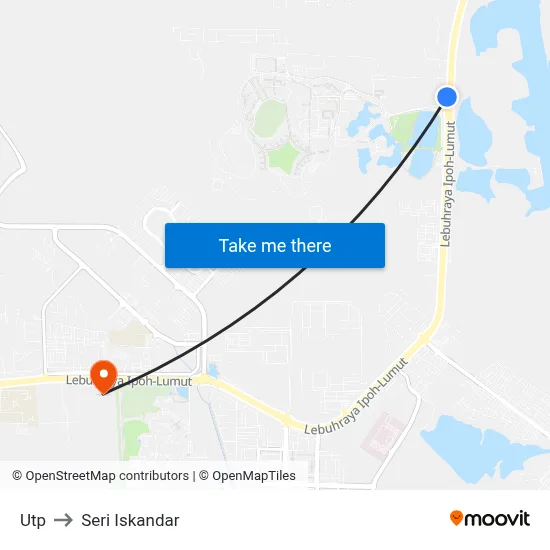 Utp to Seri Iskandar map