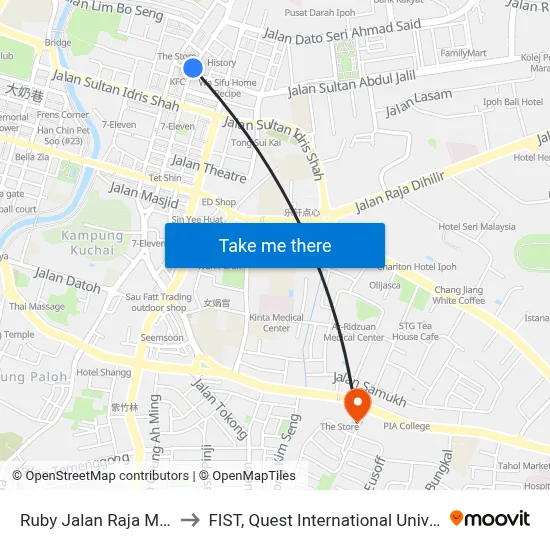 Ruby Jalan Raja Musa Aziz to FIST, Quest International University Perak map