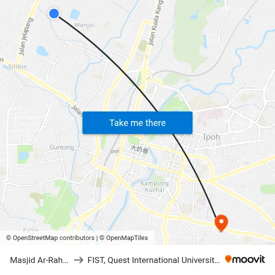 Masjid Ar-Rahman to FIST, Quest International University Perak map