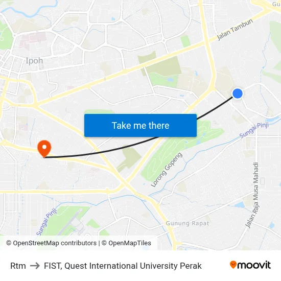 Rtm to FIST, Quest International University Perak map