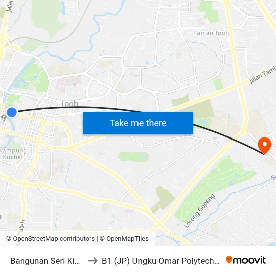 Bangunan Seri Kinta to B1 (JP) Ungku Omar Polytechnic map