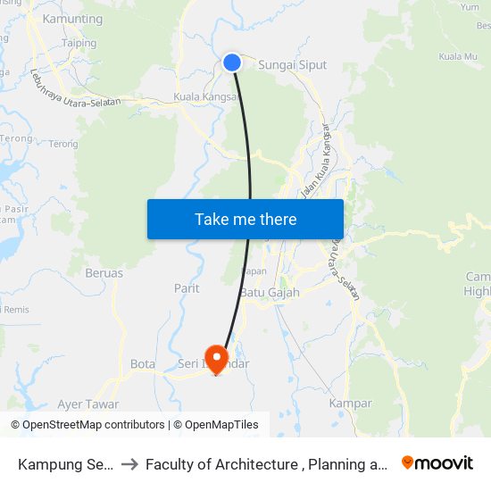 Kampung Setia, Enggor to Faculty of Architecture , Planning and Surveying UiTM , Perak map