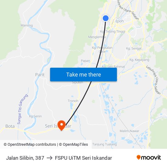 Jalan Silibin, 387 to FSPU UiTM Seri Iskandar map