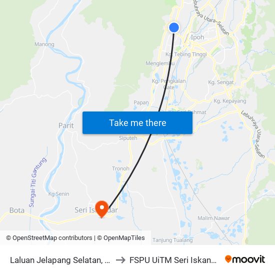 Laluan Jelapang Selatan, 51 to FSPU UiTM Seri Iskandar map