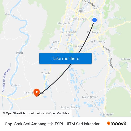 Opp. Smk Seri Ampang to FSPU UiTM Seri Iskandar map