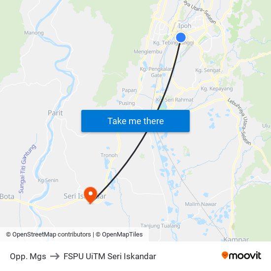 Opp. Mgs to FSPU UiTM Seri Iskandar map