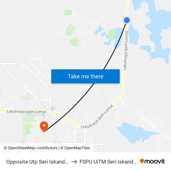 Opposite Utp Seri Iskandar to FSPU UiTM Seri Iskandar map