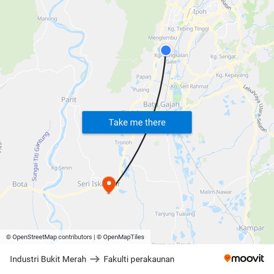 Industri Bukit Merah to Fakulti perakaunan map