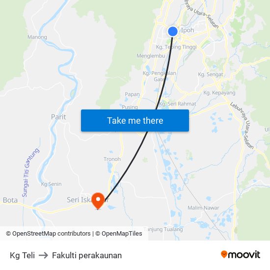 Kg Teli to Fakulti perakaunan map