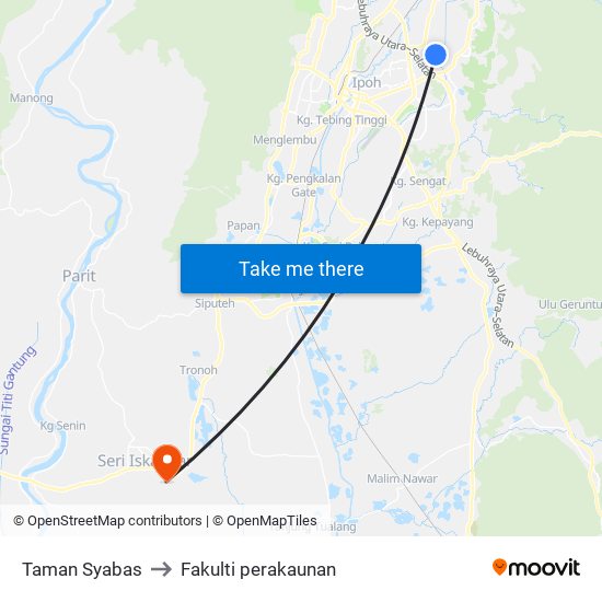 Taman Syabas to Fakulti perakaunan map