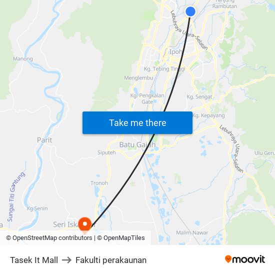 Tasek It Mall to Fakulti perakaunan map