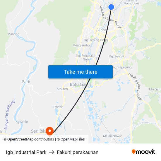 Igb Industrial Park to Fakulti perakaunan map