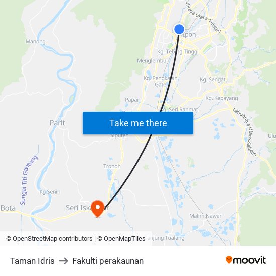 Taman Idris to Fakulti perakaunan map