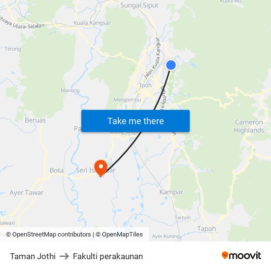 Taman Jothi to Fakulti perakaunan map