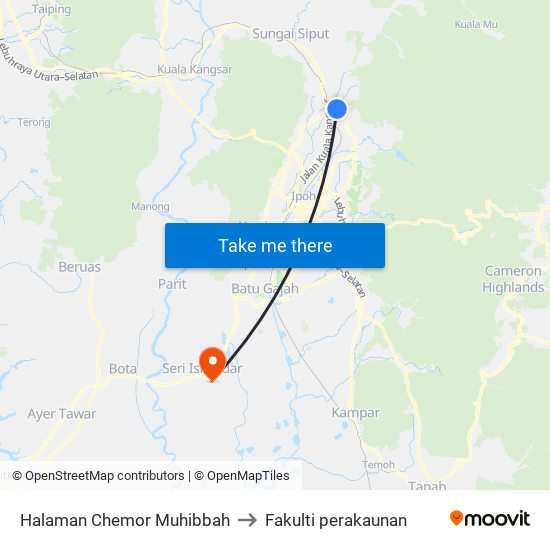 Halaman Chemor Muhibbah to Fakulti perakaunan map