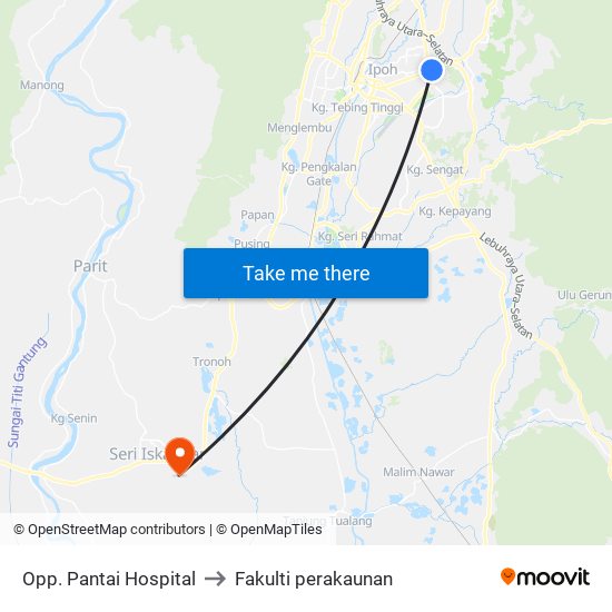 Opp. Pantai Hospital to Fakulti perakaunan map