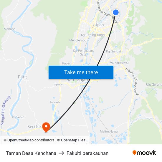 Taman Desa Kenchana to Fakulti perakaunan map