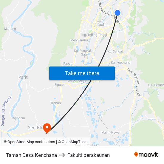 Taman Desa Kenchana to Fakulti perakaunan map