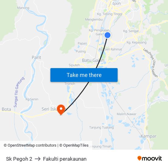 Sk Pegoh 2 to Fakulti perakaunan map