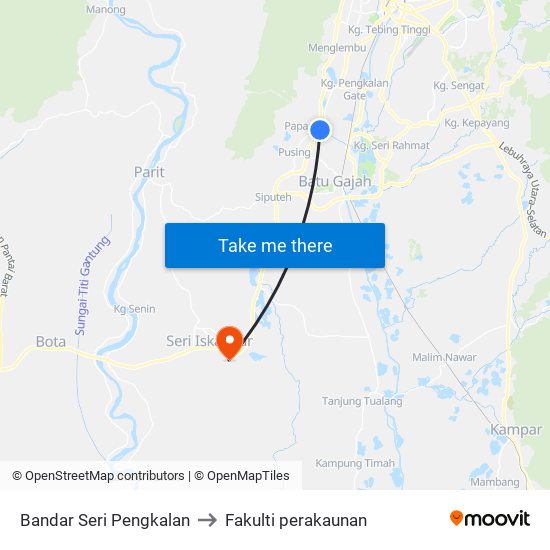 Bandar Seri Pengkalan to Fakulti perakaunan map