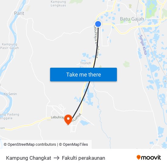 Kampung Changkat to Fakulti perakaunan map