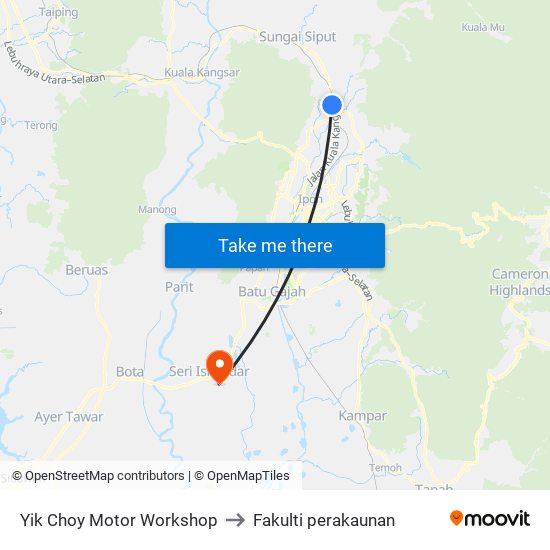 Yik Choy Motor Workshop to Fakulti perakaunan map