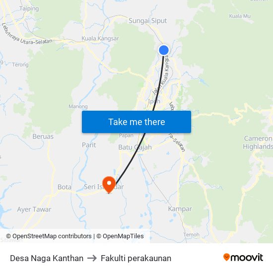 Desa Naga Kanthan to Fakulti perakaunan map