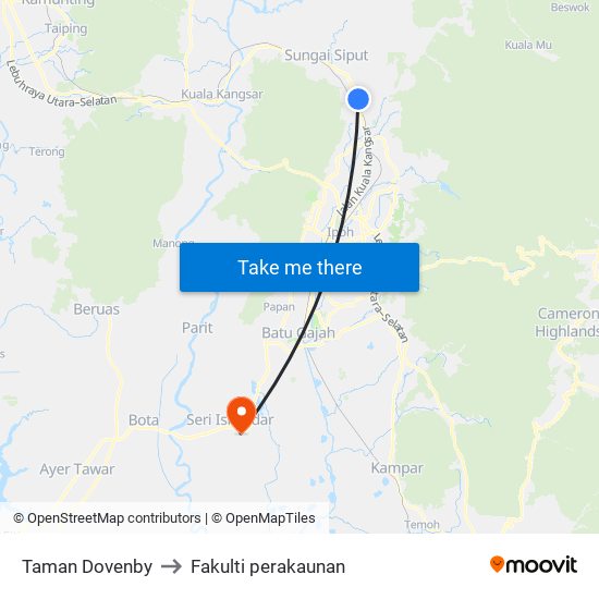 Taman Dovenby to Fakulti perakaunan map