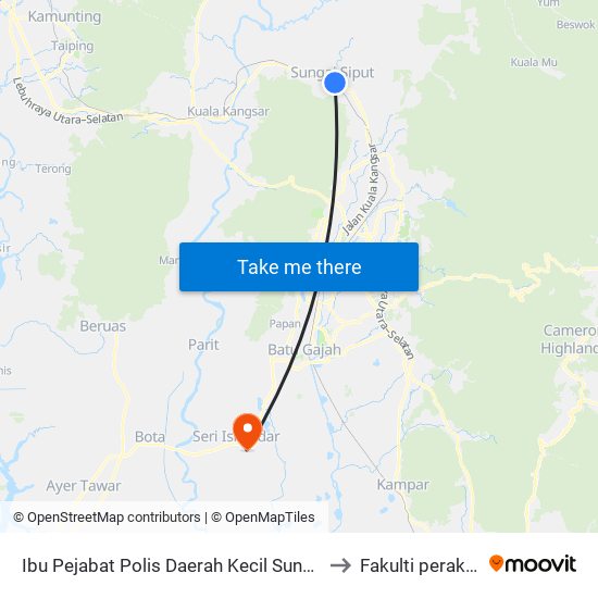 Ibu Pejabat Polis Daerah Kecil Sungai Siput (U) to Fakulti perakaunan map