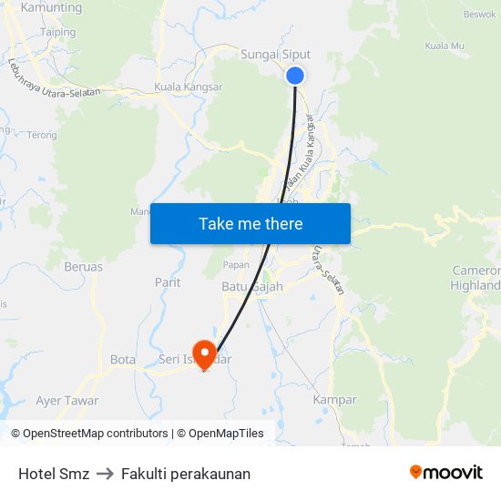 Hotel Smz to Fakulti perakaunan map