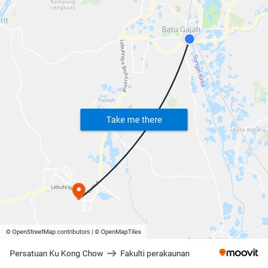 Persatuan Ku Kong Chow to Fakulti perakaunan map