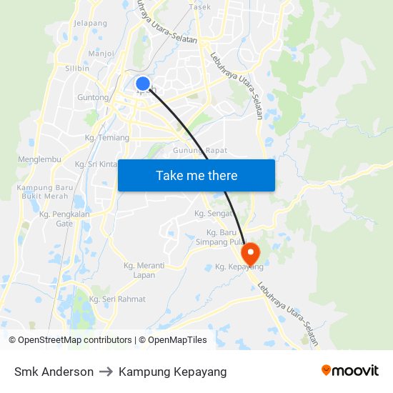 Smk Anderson to Kampung Kepayang map