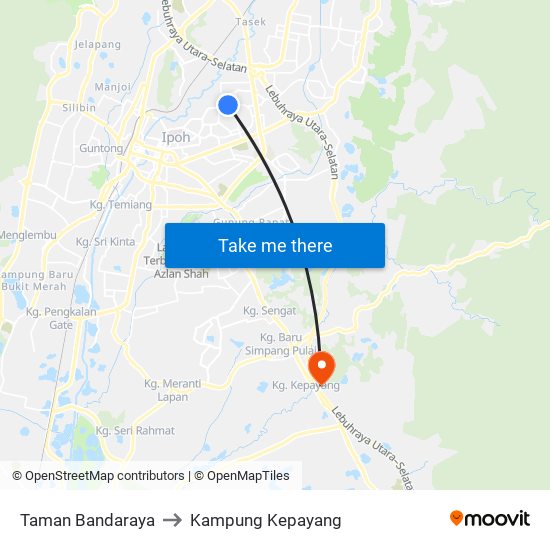 Taman Bandaraya to Kampung Kepayang map