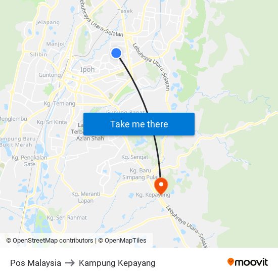 Pos Malaysia to Kampung Kepayang map