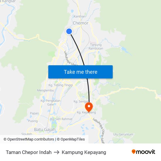 Taman Chepor Indah to Kampung Kepayang map