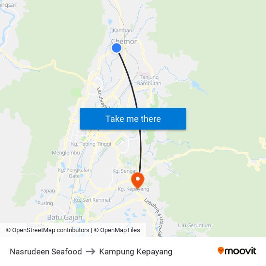 Nasrudeen Seafood to Kampung Kepayang map