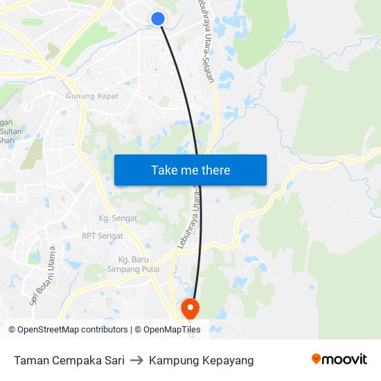 Taman Cempaka Sari to Kampung Kepayang map