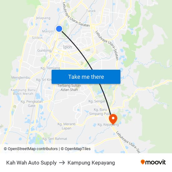 Kah Wah Auto Supply to Kampung Kepayang map