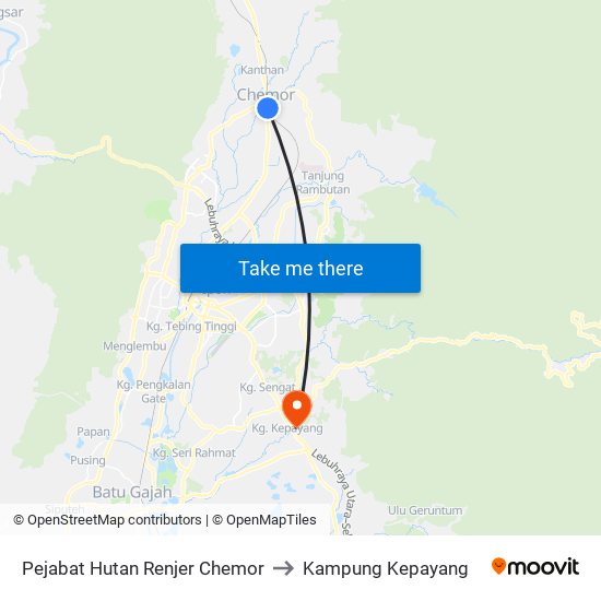 Pejabat Hutan Renjer Chemor to Kampung Kepayang map