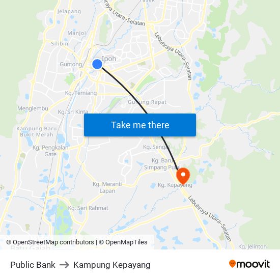 Public Bank to Kampung Kepayang map