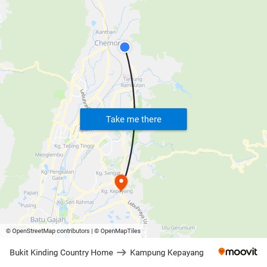 Bukit Kinding Country Home to Kampung Kepayang map